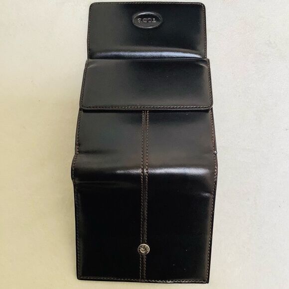 TODS VINTAGE BIFOLD BROWN LEATHER WOMEN WALLET EUC - Picture 6 of 7